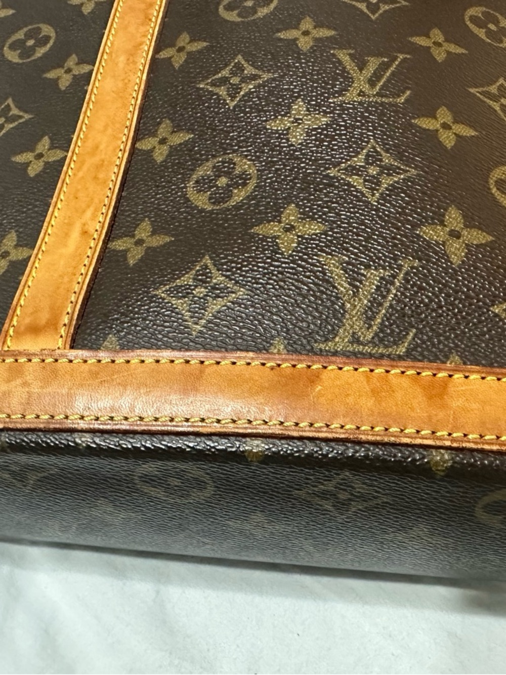 Louis Vuitton sac shopper tote Monogram Canvas Brown Tote with leather Straps - Picture 8 of 11